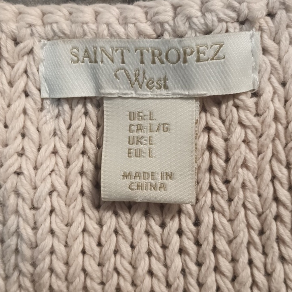 SAINT TROPEZ WEST L Crotchet Tank Top Cover Up - Picture 2 of 5